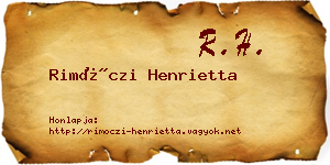 Rimóczi Henrietta névjegykártya