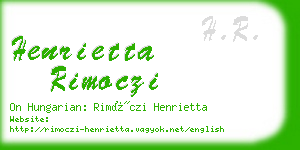 henrietta rimoczi business card